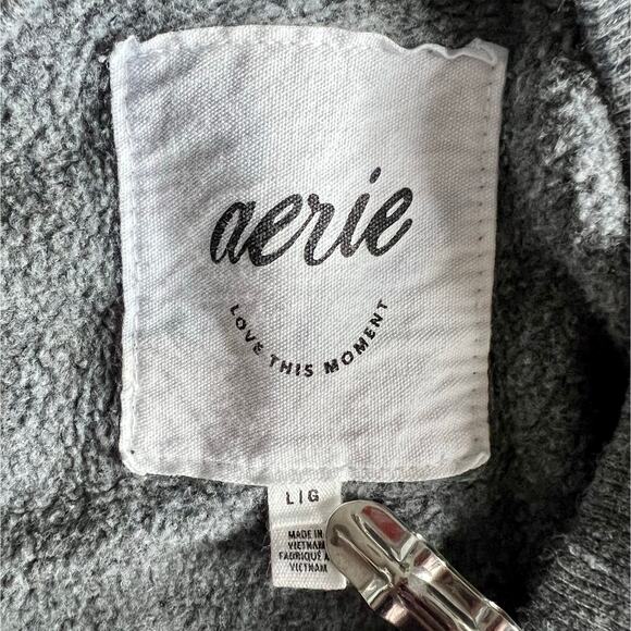 Aerie The Happiest Oversized Crew Sweatshirt Dark Grey - Picture 6 of 8